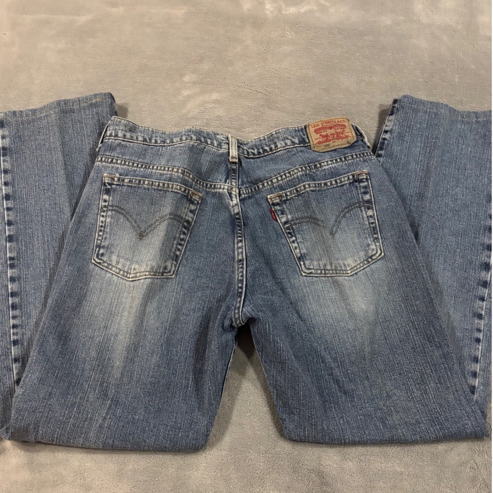 Levis Nouveau Low 505 Straight Leg Jeans Womens 12 M Medium Wash Blue Denim